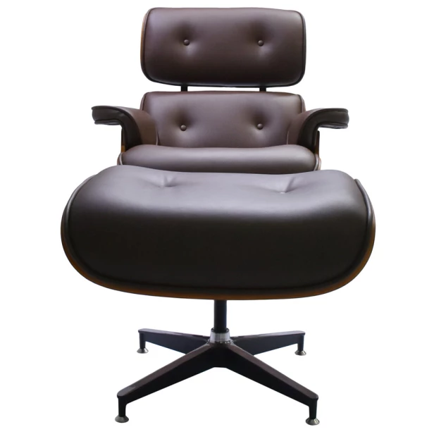 Кресло EAMES LOUNGE CHAIR и оттоманка EAMES LOUNGE CHAIR коричневые (изображение №2)