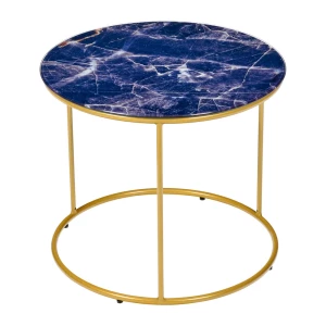 Набор кофейных столиков Tango темно-синий с ножками матовое золото