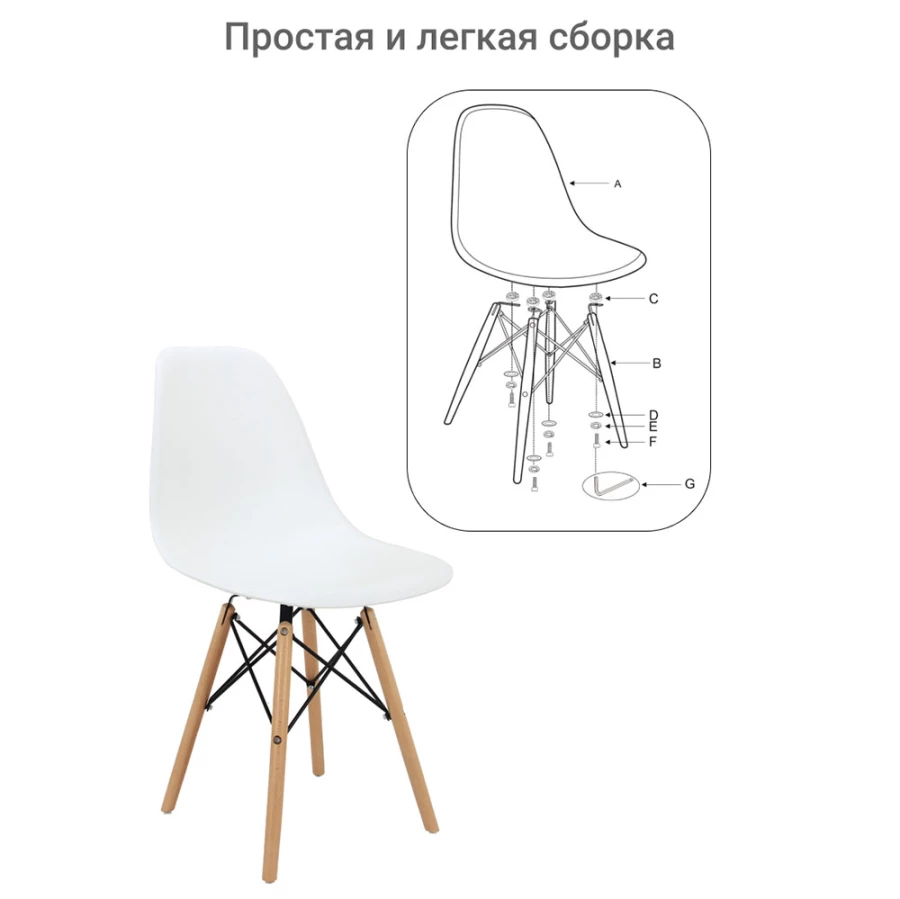 Стул eames белый сборка