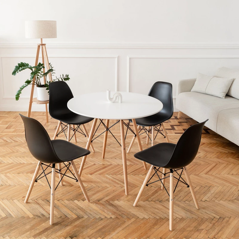 DERSTUHL Комплект стульев пластиковых 4 шт Wood Eames (изображение №2)