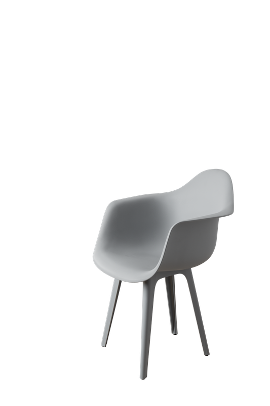 DERSTUHL Комплект стульев пластиковых 2 шт Plast Grey Eames