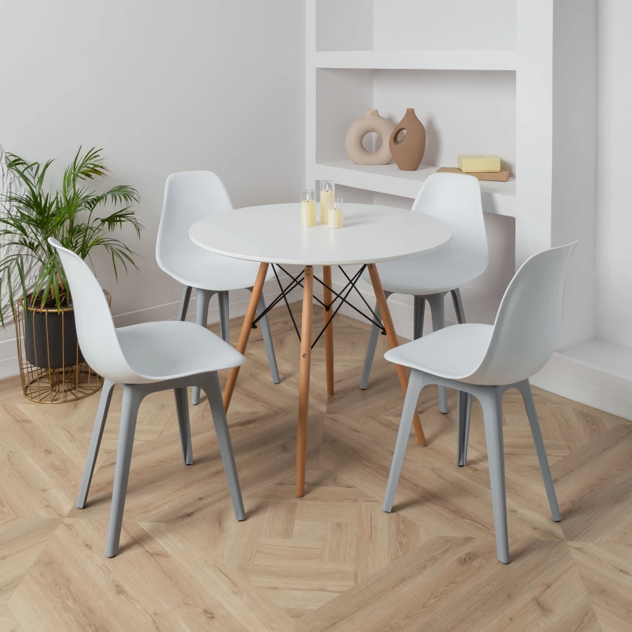 DERSTUHL Комплект стульев пластиковых 4 шт Plast Grey Eames (изображение №2)