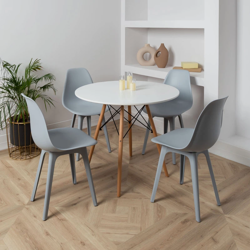 DERSTUHL Комплект стульев пластиковых 4 шт Plast Grey Eames (изображение №7)