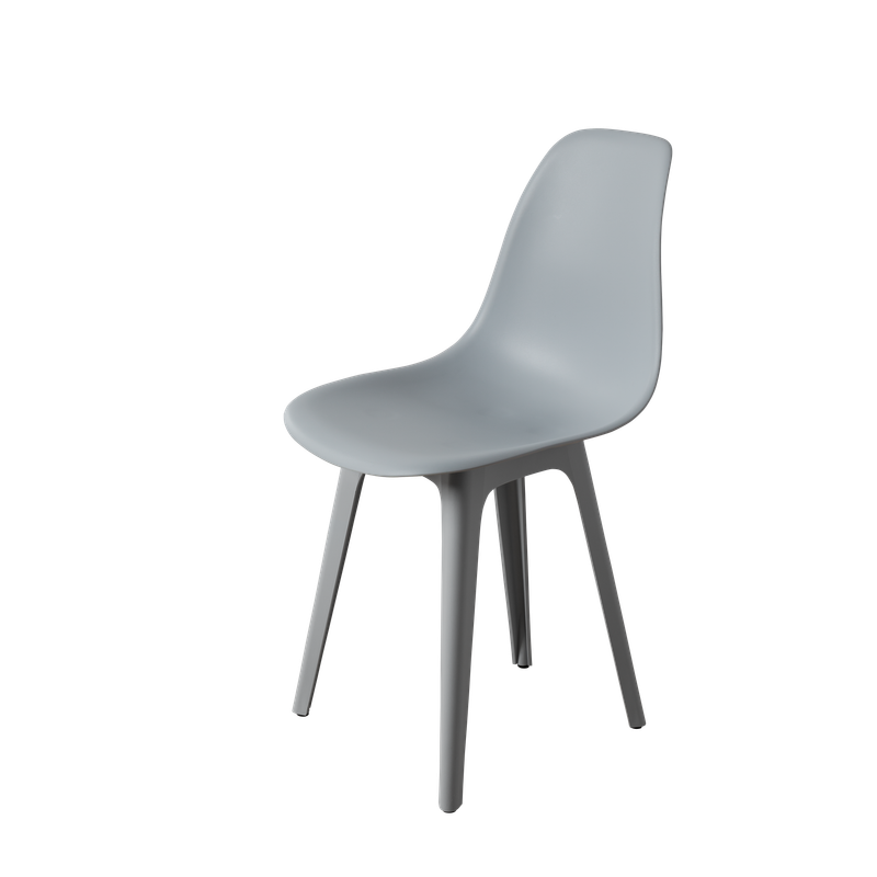 DERSTUHL Комплект стульев пластиковых 4 шт Plast Grey Eames