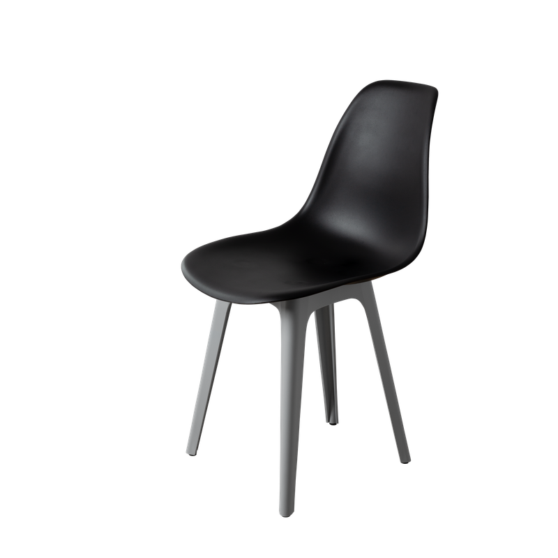 DERSTUHL Комплект стульев пластиковых 4 шт Plast Grey Eames