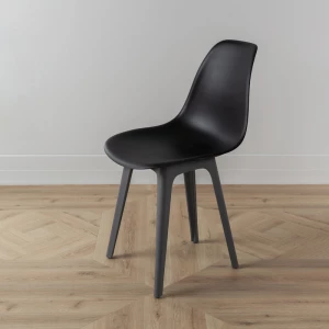 Второе фото. DERSTUHL Комплект стульев пластиковых 2 шт Plast Dark Grey Eames