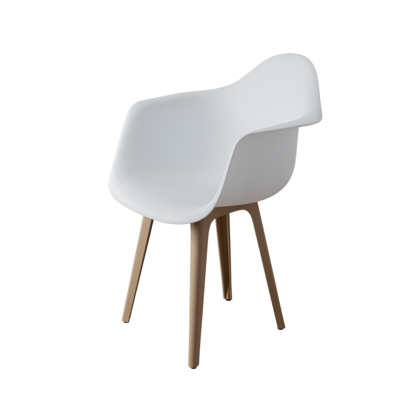 DERSTUHL Комплект стульев пластиковых 4 шт Plast Dark Beige Eames