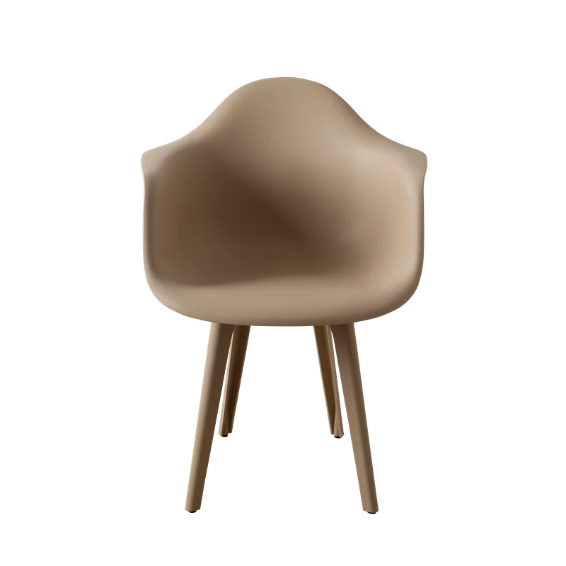 DERSTUHL Комплект стульев пластиковых 2 шт Plast Dark Beige Eames (изображение №3)