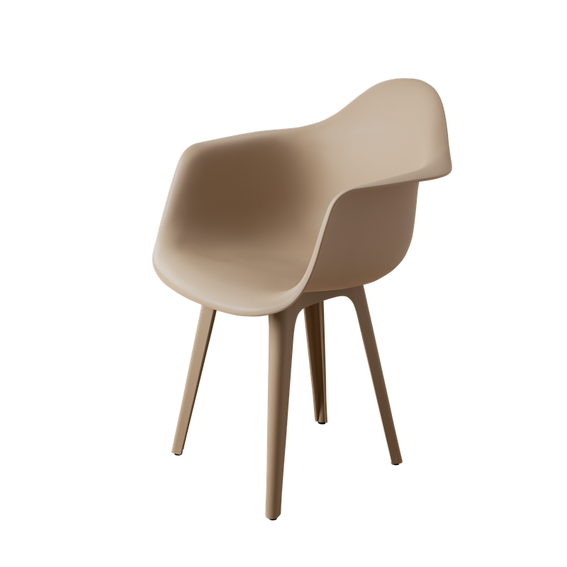 DERSTUHL Комплект стульев пластиковых 4 шт Plast Dark Beige Eames