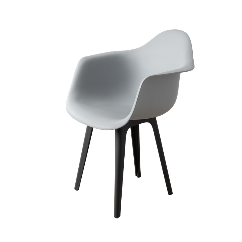 DERSTUHL Комплект стульев пластиковых 4 шт Plast Dark Grey Eames