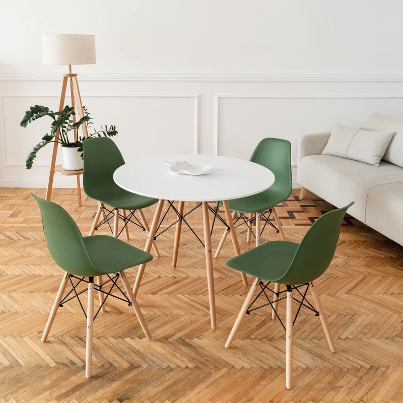 DERSTUHL Комплект стульев пластиковых 4 шт Wood Eames (изображение №2)