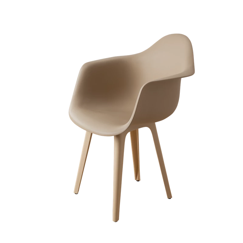 DERSTUHL Комплект стульев пластиковых 4 шт Plast Beige Eames (изображение №1)