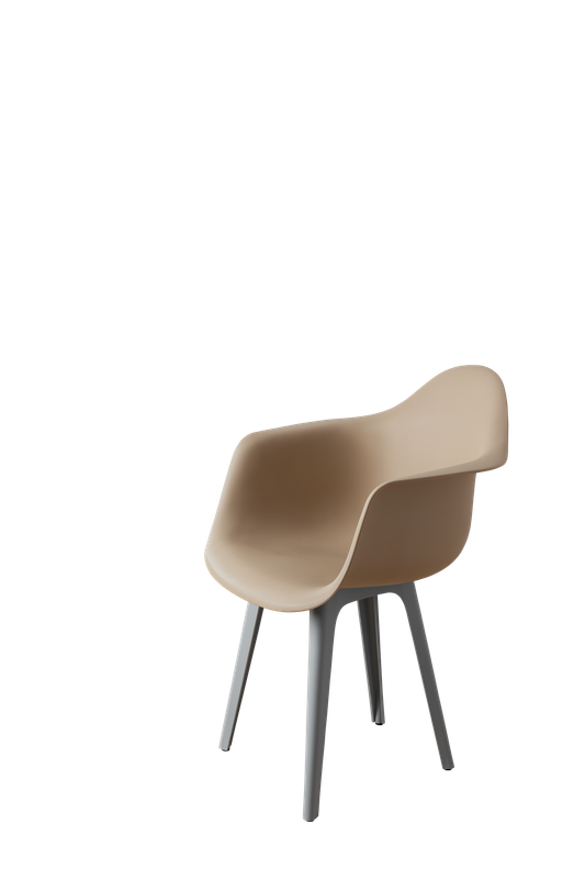 DERSTUHL Комплект стульев пластиковых 4 шт Plast Grey Eames