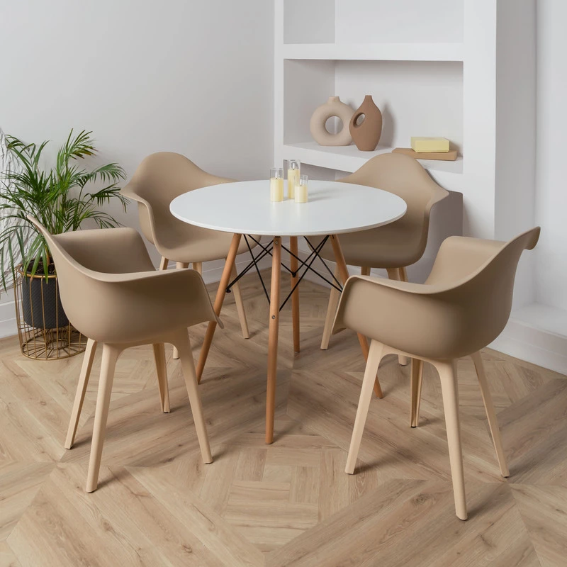 DERSTUHL Комплект стульев пластиковых 4 шт Plast Beige Eames (изображение №2)