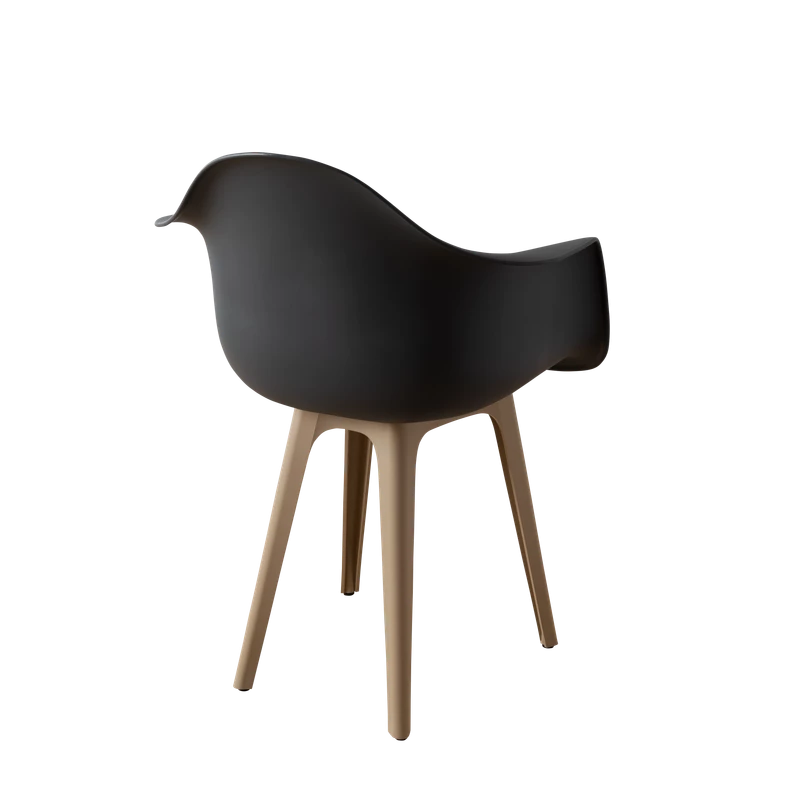 DERSTUHL Комплект стульев пластиковых 4 шт Plast Dark Beige Eames (изображение №5)