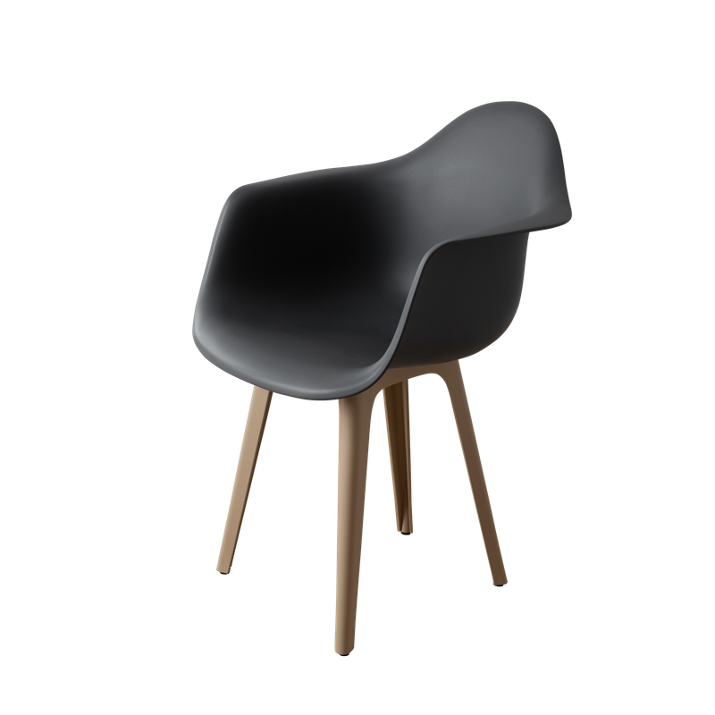DERSTUHL Комплект стульев пластиковых 4 шт Plast Dark Beige Eames
