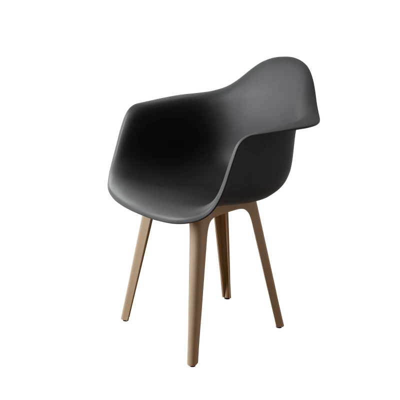 DERSTUHL Комплект стульев пластиковых 4 шт Plast Dark Beige Eames (изображение №1)