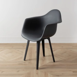 Второе фото. DERSTUHL Комплект стульев пластиковых 2 шт Plast Dark Grey Eames
