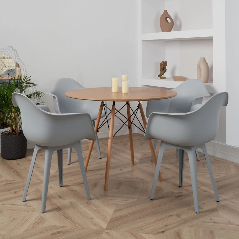 DERSTUHL Комплект стульев пластиковых 2 шт Plast Grey Eames (изображение №7)