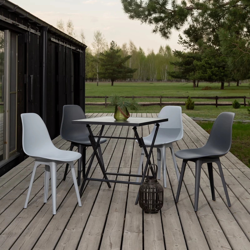 DERSTUHL Комплект стульев пластиковых 4 шт Plast Grey Eames (изображение №4)