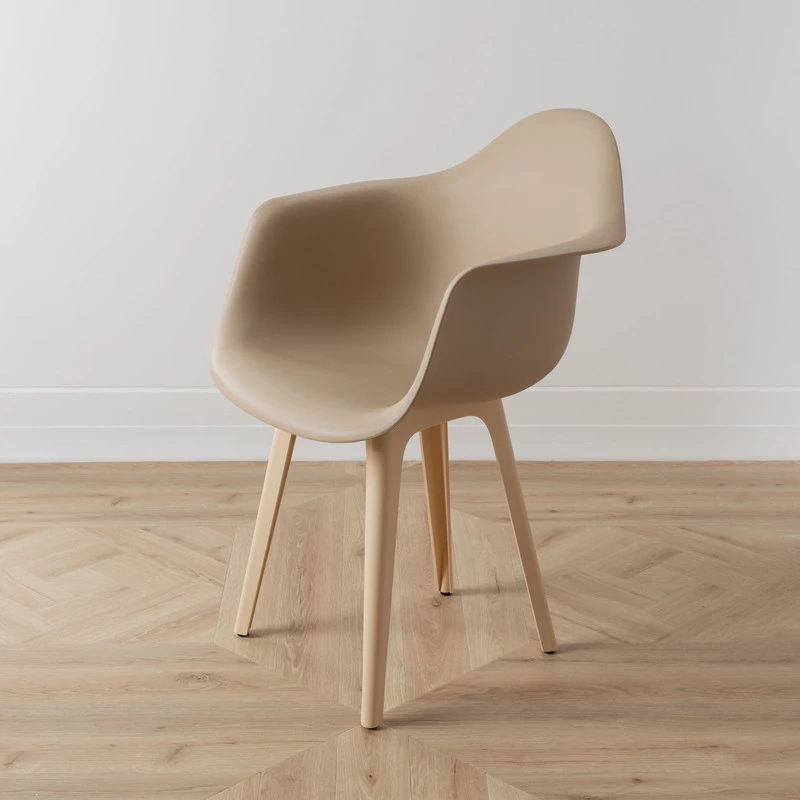 DERSTUHL Комплект стульев пластиковых 4 шт Plast Beige Eames (изображение №6)