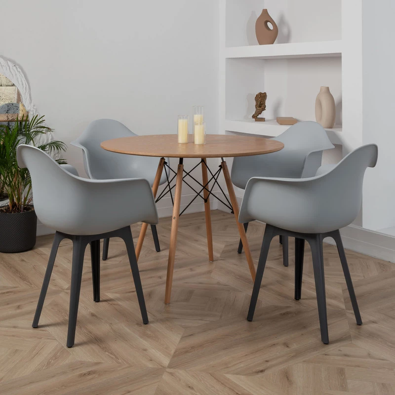 DERSTUHL Комплект стульев пластиковых 4 шт Plast Dark Grey Eames (изображение №2)