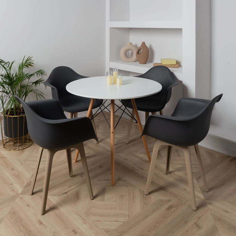 DERSTUHL Комплект стульев пластиковых 4 шт Plast Dark Beige Eames (изображение №2)