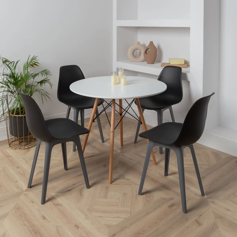 DERSTUHL Комплект стульев пластиковых 4 шт Plast Dark Grey Eames (изображение №2)