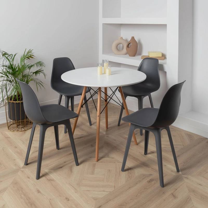 DERSTUHL Комплект стульев пластиковых 4 шт Plast Dark Grey Eames (изображение №6)