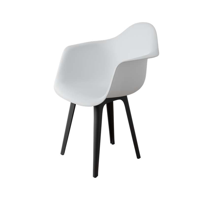 DERSTUHL Комплект стульев пластиковых 2 шт Plast Dark Grey Eames