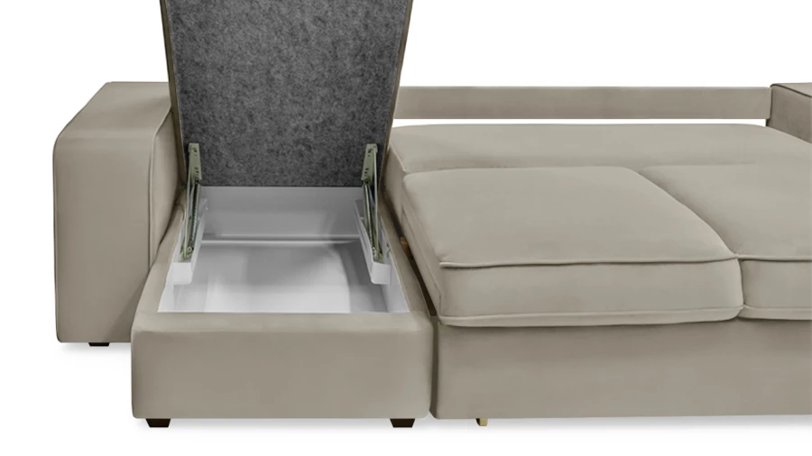 Угловой диван - аналог IKEA HOIMSUND, 247х153х90 см, бежевый (изображение №7)