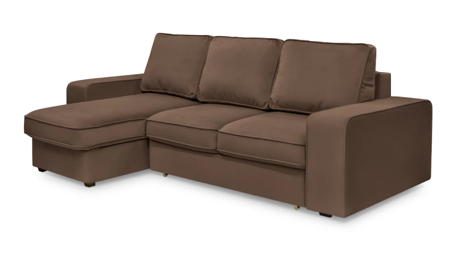 Угловой диван - аналог IKEA HOIMSUND, 247х153х90 см, коричневый (изображение №1)