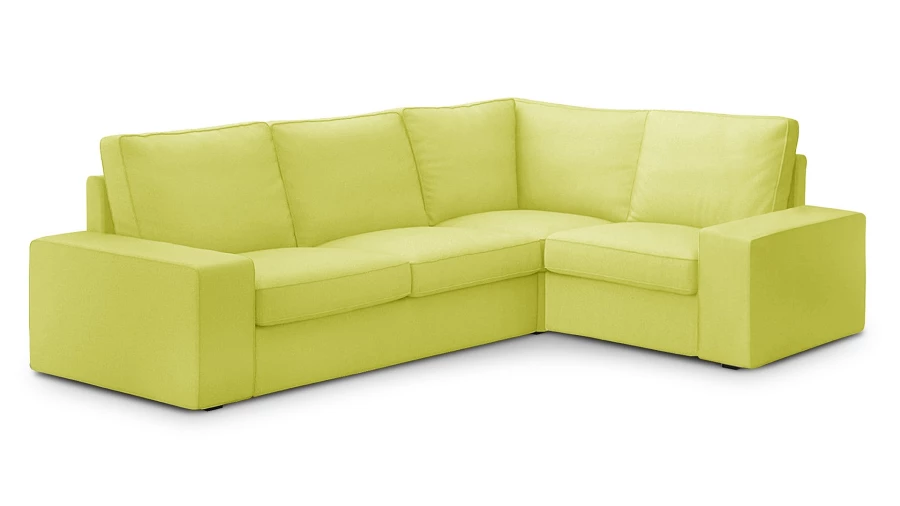 Угловой диван - аналог IKEA HOIMSUND, 246х201х90 см, желтый (изображение №1)