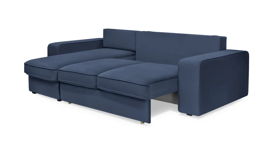 Угловой диван - аналог IKEA HOIMSUND, 247х153х90 см, синий (изображение №4)