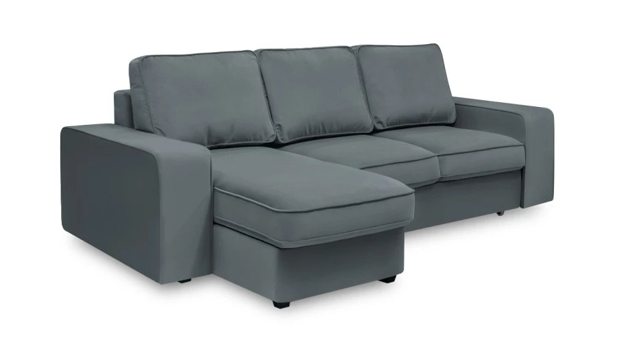 Угловой диван - аналог IKEA HOIMSUND, 247х153х90 см, серый (изображение №3)