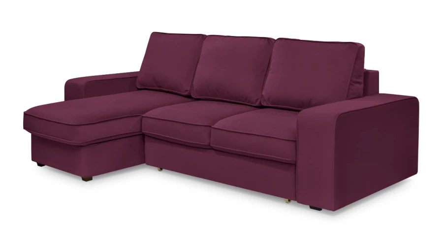 Угловой диван - аналог IKEA HOIMSUND, 247х153х90 см, фиолетовый (изображение №1)