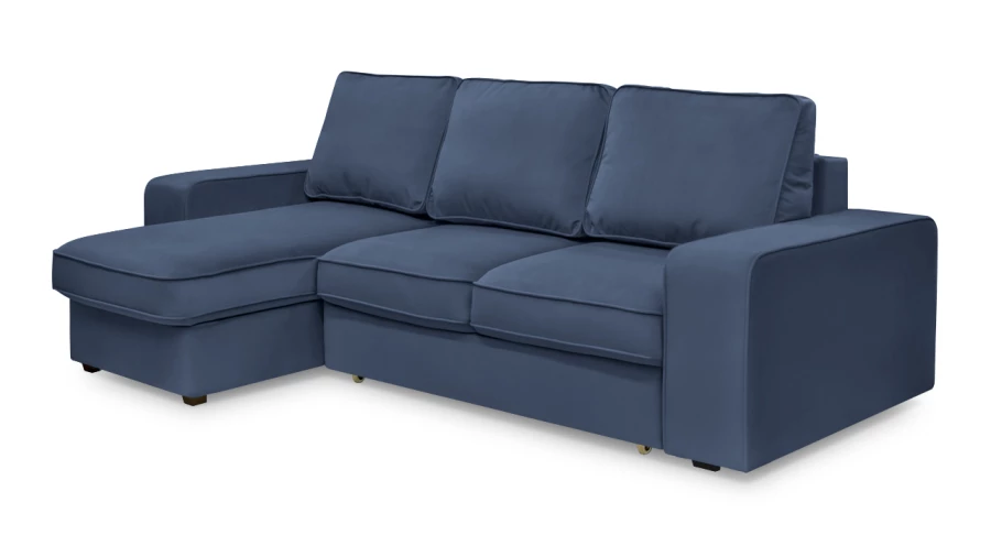 Угловой диван - аналог IKEA HOIMSUND, 247х153х90 см, синий (изображение №1)