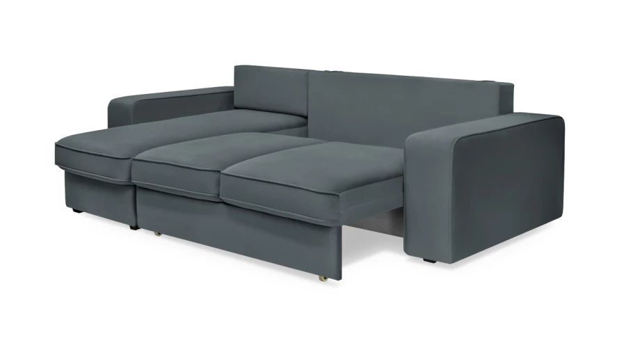 Угловой диван - аналог IKEA HOIMSUND, 247х153х90 см, серый (изображение №4)