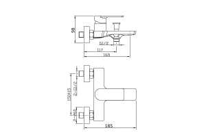 Смеситель для ванны AGGER Brilliant A0310000