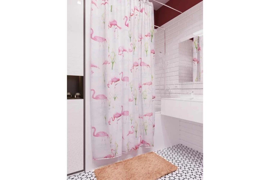 Штора для ванной комнаты АкваЛиния Фламинго PEVA (изображение №2)