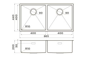 Второе фото. Мойка врезная OMOIKIRI Taki 86-2