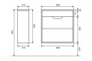 Второе фото. Тумба под раковину подвесная Modul