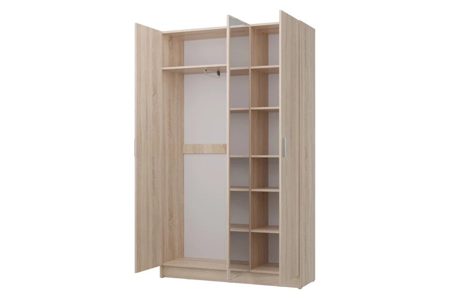 Шкаф 3-дверный с зеркалом Лофт 120х202х42 см (изображение №4)