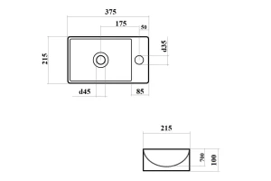 Второе фото. Раковина накладная BOND Cube