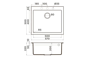 Второе фото. Мойка врезная OMOIKIRI Bosen 57