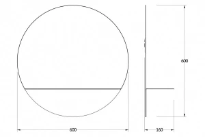Второе фото. Зеркало настенное с полочкой EVOFORM Shadow