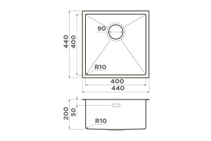 Второе фото. Мойка врезная OMOIKIRI Taki 44