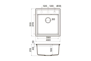 Второе фото. Мойка врезная OMOIKIRI Daisen 46