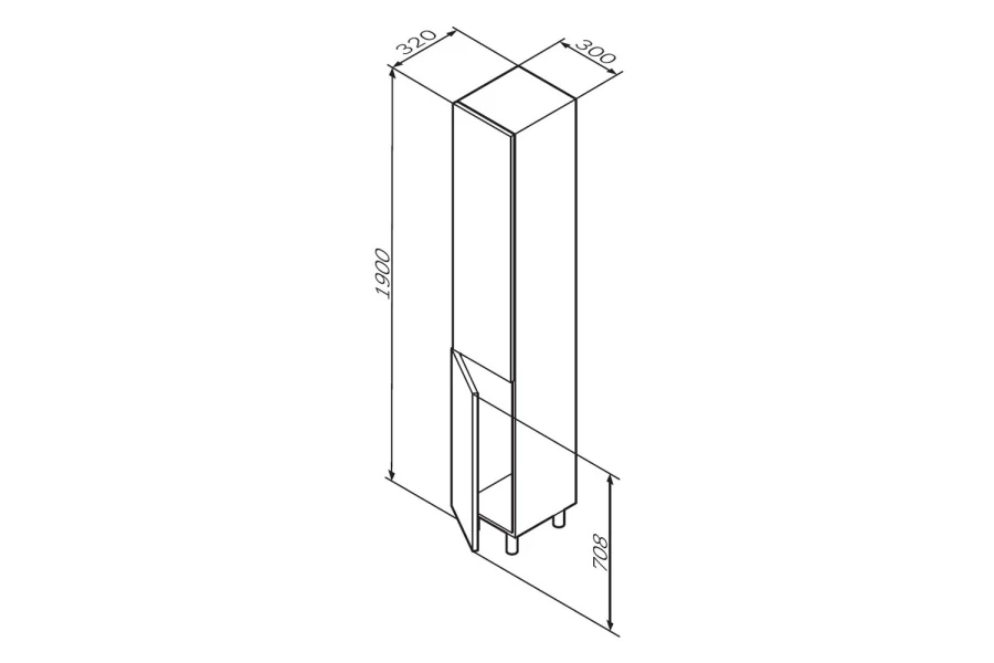 Шкаф-колонна AM.PM Gem напольный правый (изображение №9)