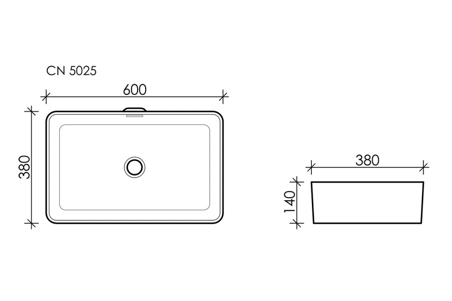 Умывальник накладной CERAMICANOVA Element (изображение №6)